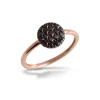 Ring rund Roségold 750 schwarze Diamanten 0,35 ct W55 | A139611