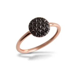 Ring rund Roségold 750 schwarze Diamanten 0,35 ct W55 | A139611