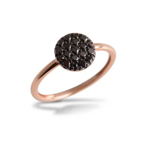 Ring rund Roségold 750 schwarze Diamanten 0,35 ct W55 | A139611