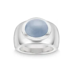 Ring Sterlingsilber 925 Chalcedon blau W58 | A144411