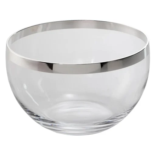 Schale 23 cm Kristall/versilbert | A120201