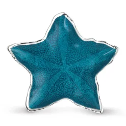 Schale Seestern 28 cm versilbert blau | A187108