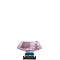 Schale 17x17 cm rosa/azurblau/braun | A195322