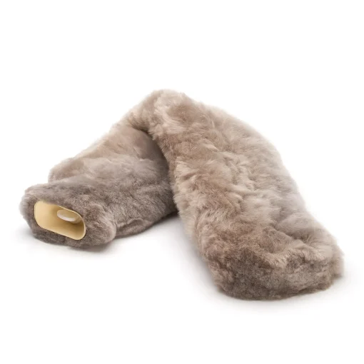 Schlauchwärmflasche Alpaka-Fell silver gray | A200358