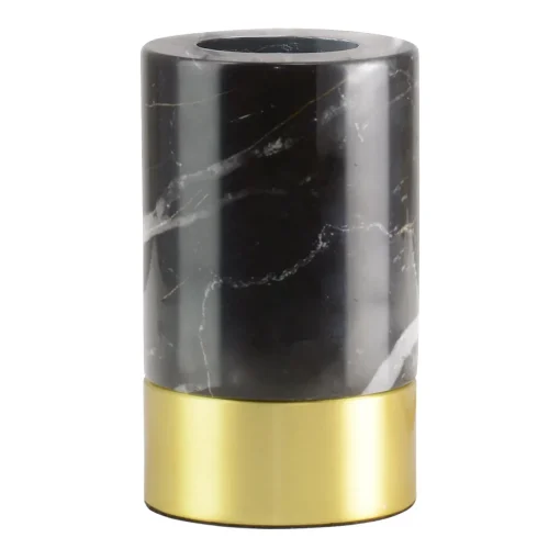 Sockel dimmbar 11,5 cm gold Marmor schwarz | A188548