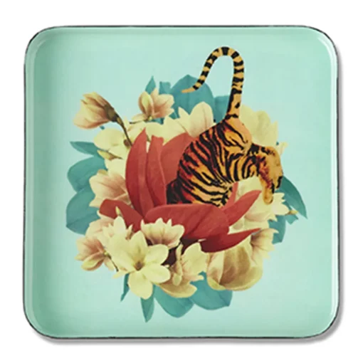 Tablett quadratisch 15x15 cm Tiger Flower | A150223