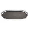Tablett 35x18 cm Edelstahl Leder | A114519