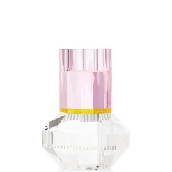 Teelichtleuchter 13 cm rosa/gelb/klar | A195250