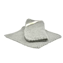 Topflappen (Paar) stahlgrau | A177216