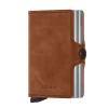 Twinwallet Vintage cognac silver | A133653