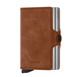 Twinwallet Vintage cognac silver | A133653