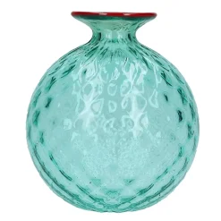 Vase 12,5 cm mint grün/roter Faden | A108545