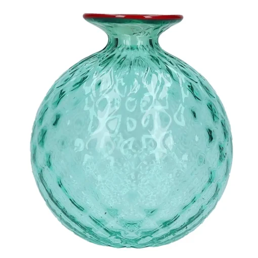 Vase 12,5 cm mint grün/roter Faden | A108545