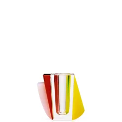 Vase 12 cm neongelb/orange/weiß | A195327