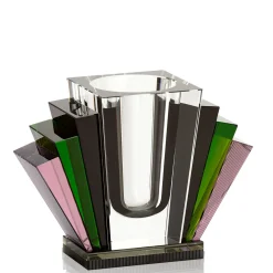 Vase 22,5 cm schwarz/grün/rosa | A195254